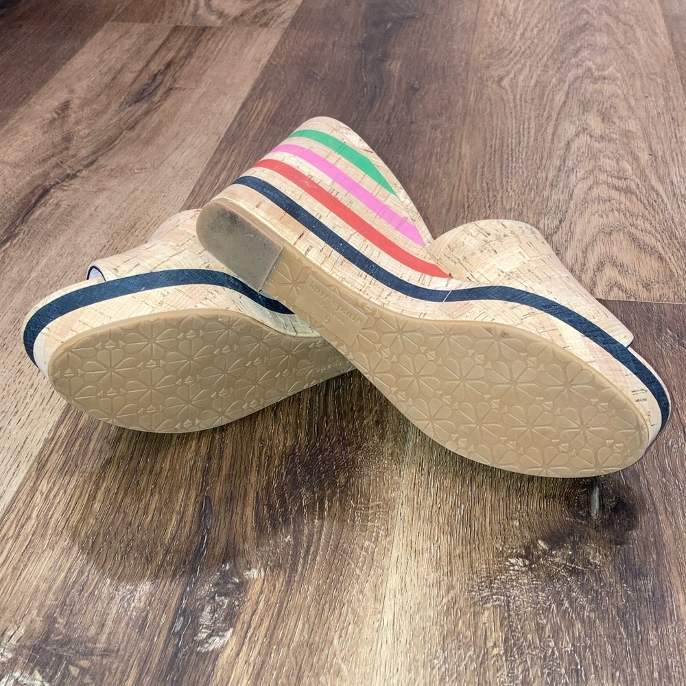 Kate Spade New York Penelope Cork Wedges Shoes Heels Spring Summer Easter Size 9 - Picture 8 of 10
